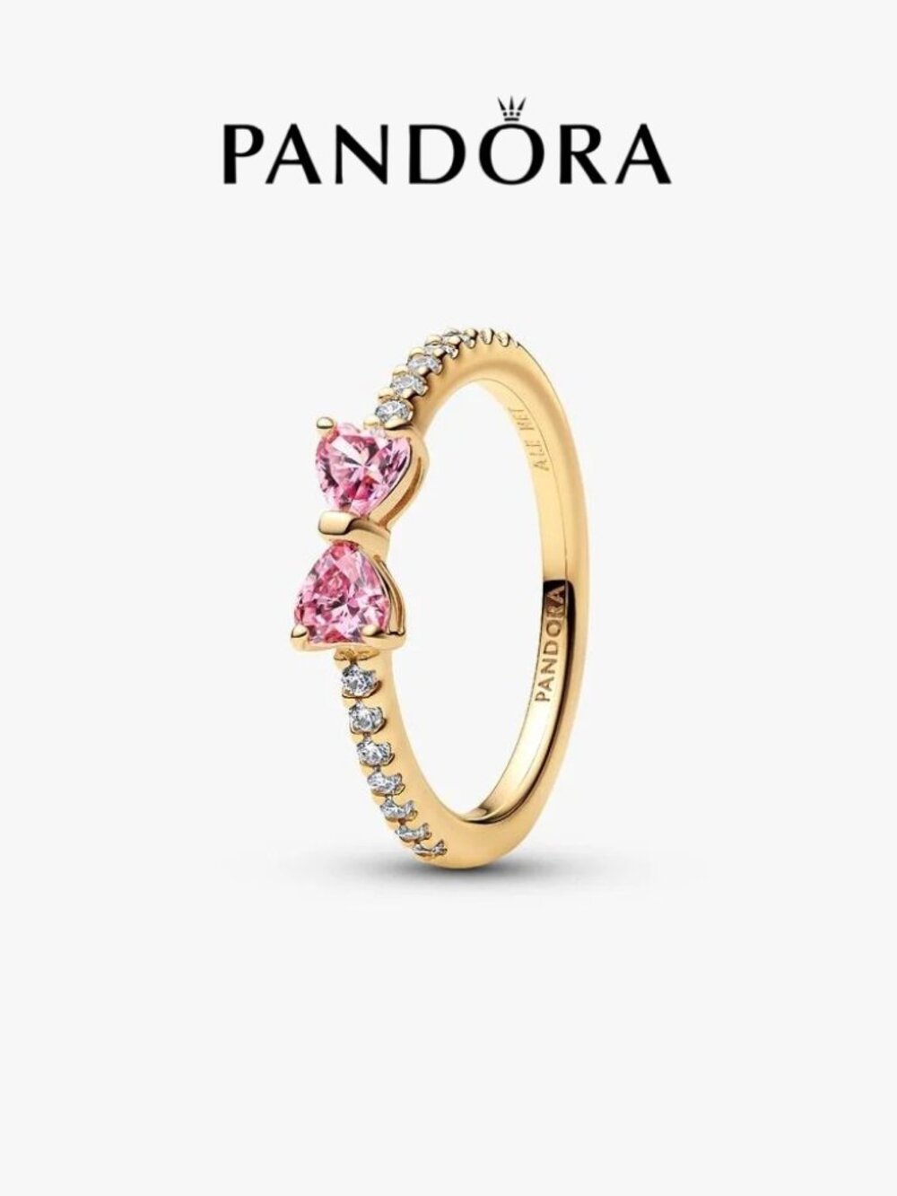Pandora Sparkling Pink Bow Ring